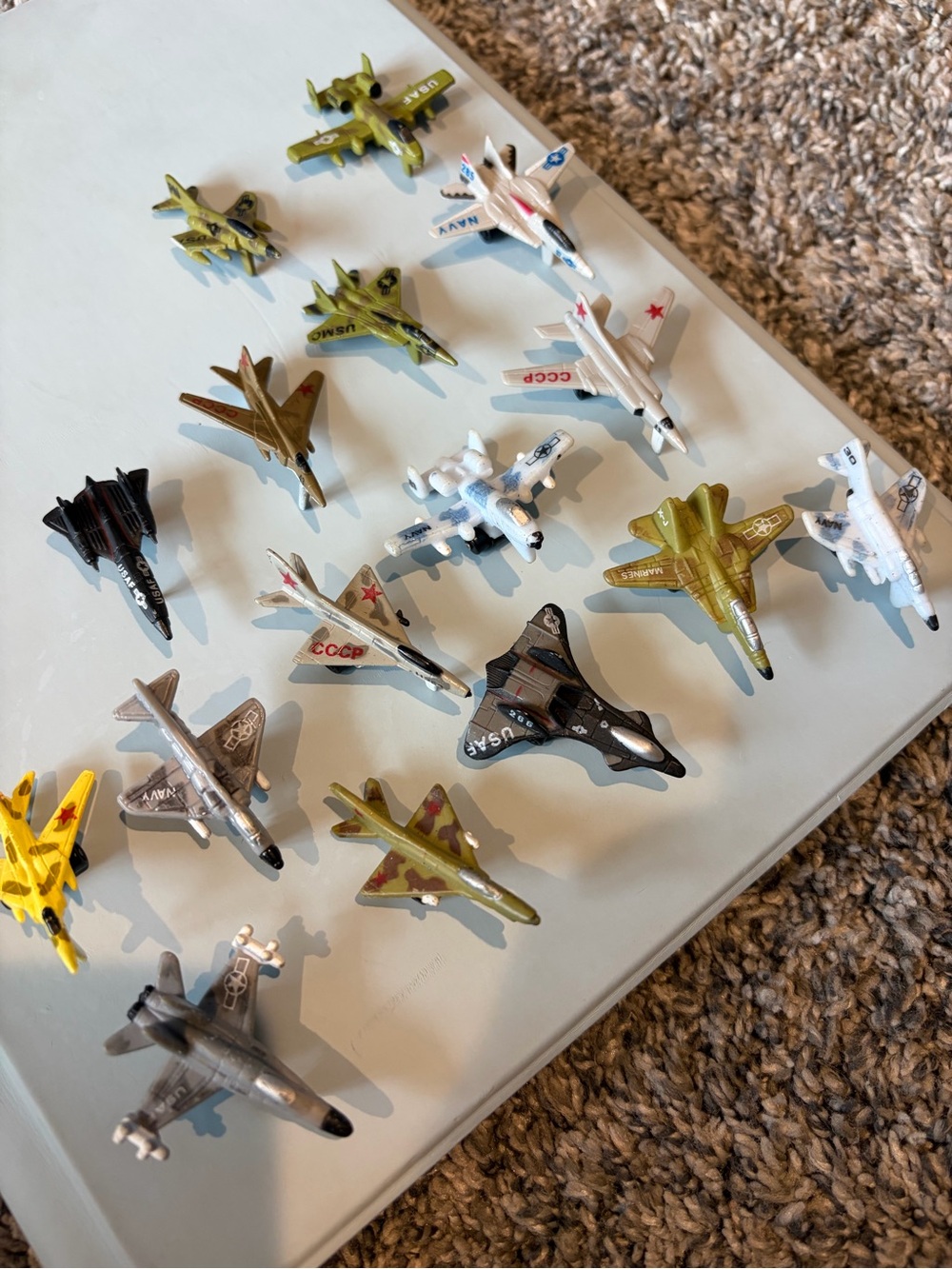 Lot of 16 Galoob Micro Machine vintage airplanes & military aircraft